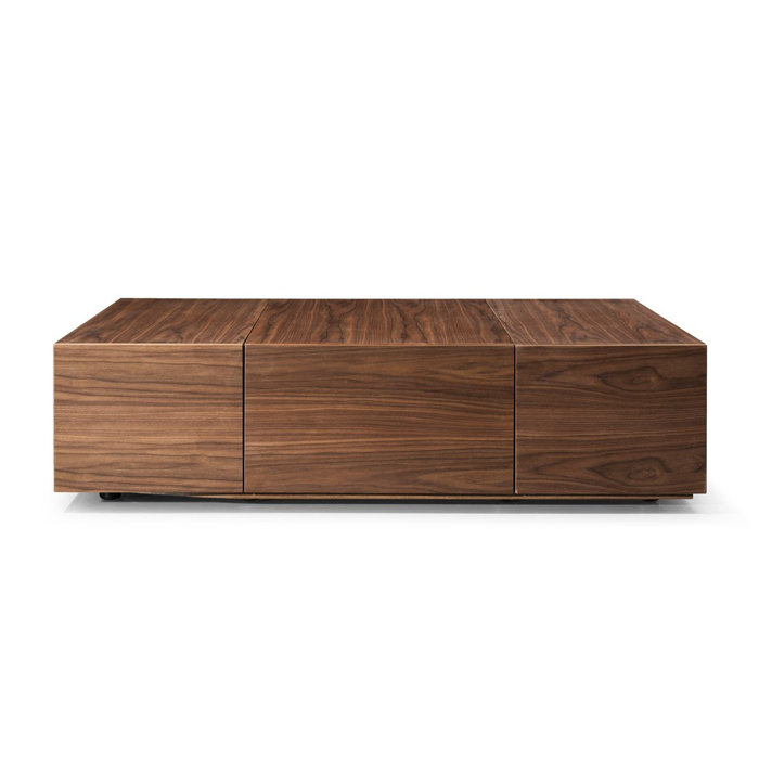 Benjara Solid Wood Block Coffee Table with Storage Wayfair